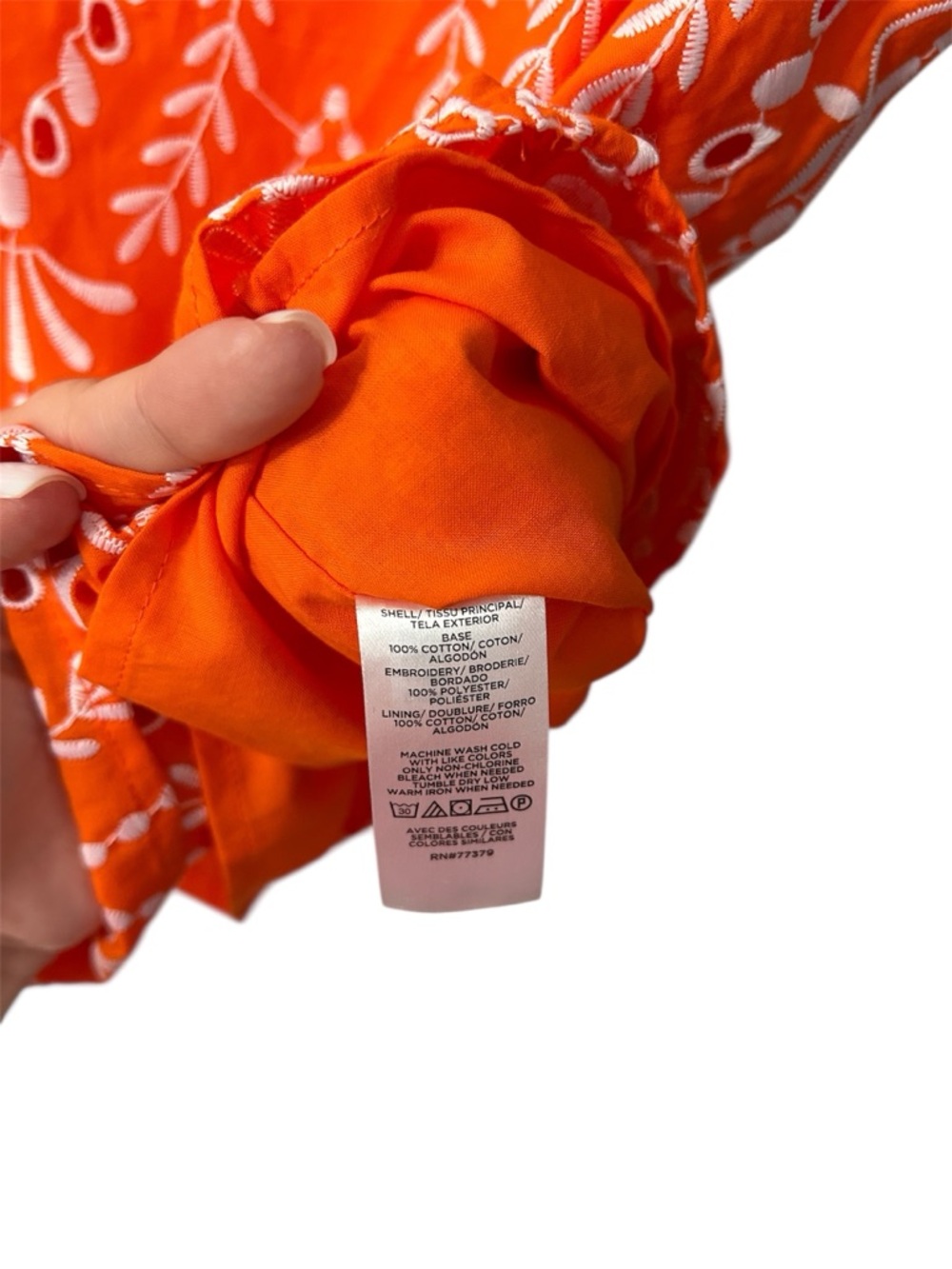Ann Taylor Embroidered Orange Boho Sleeveless Cotton Top Size Medium NWT - Picture 4 of 7